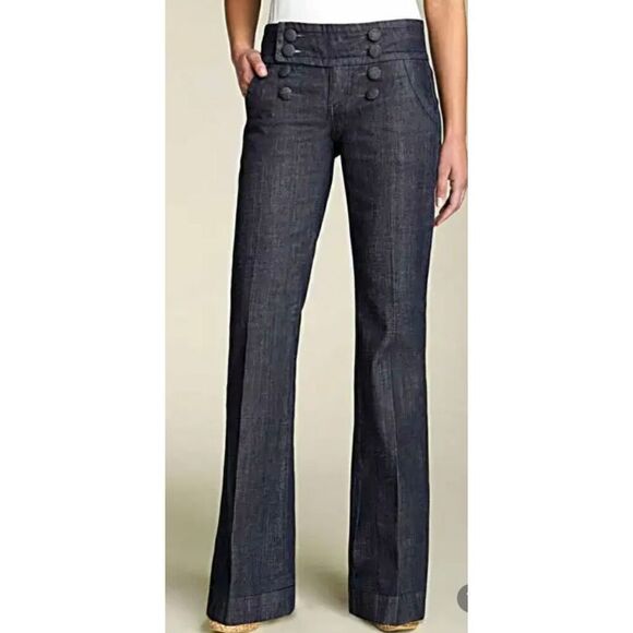 Flamingo Jeans Double Breasted Flare Pants Mid Rise Women’s Sz XXL - Picture 3 of 6